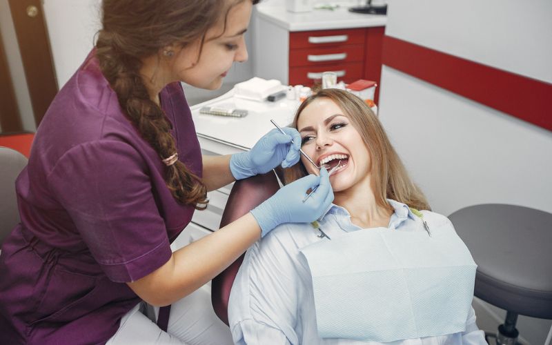 regular cleanings and checkups at the dentist's